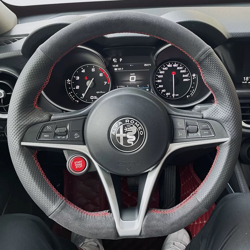 For Alfa Romeo Giulia Stelvio  - Car Steering Wheel Cover Anti Slip Breathable recension och pris