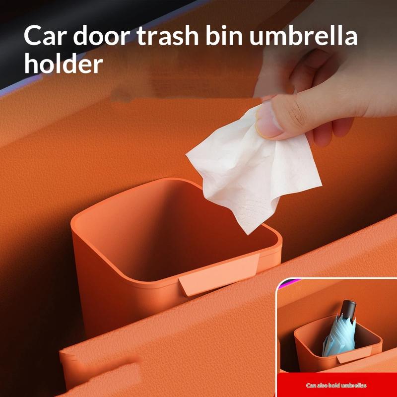 New Silicone Car Door Cup Hold - Waterproof Car Trash Can With Lid recension och pris